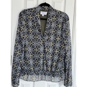 Highline Collective‎ Kaleidoscope Blouse XL Career Dark Academia Career $79